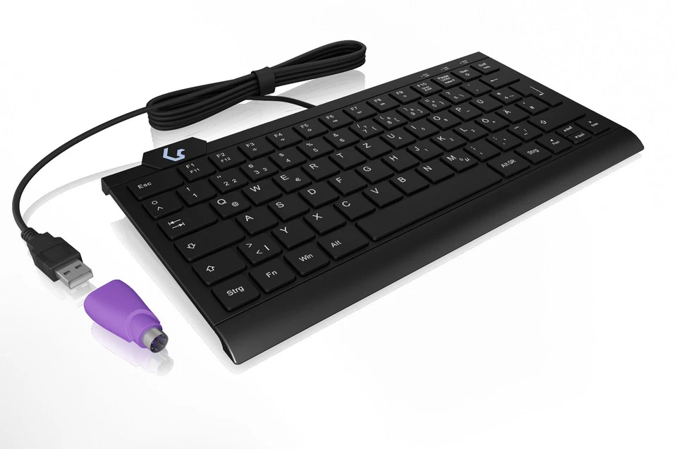 KEYSONIC KSK-5010ELC Mini-USB-Tastatur Hintergrundbeleuchtung 60950 B-Ware