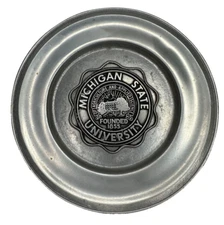 Michigan State University Wilton RWP Pewter MSU 11" Diameter Plate Tray