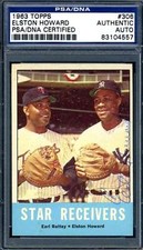 Elston Howard PSA DNA Signed 1963 Topps Star Recievers Autograph
