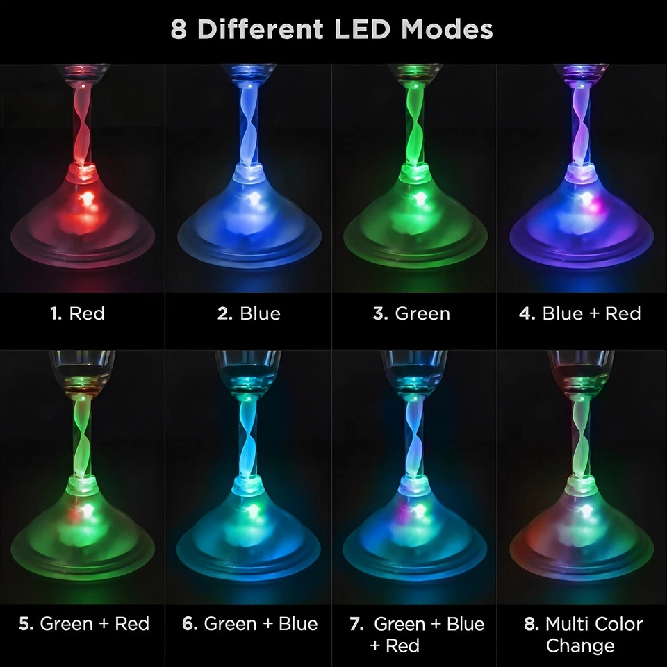 Светодиодные мигающие пластиковые коктейльные бокалы Margarita 8 унций упаковка 4 шт. - Изображение 2 из 4