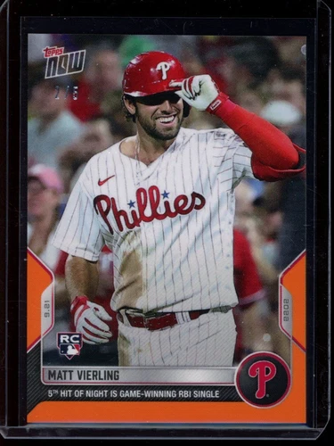 2022 Topps Now #934 Matt Vierling RC Orange Parallel Card #d /5