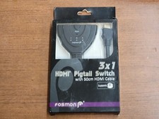 GENUINE  FOSMON 3 X 1 PIGTAIL SWITCH 50 CM HDMI CABLE