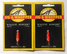 2 Vintage Original Jig-A-Whopper jig a whopper Walleye Hawger jigs 1/8 oz.