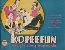 Vintage 1940 Kopeefun Magic Copy Paper Kit Rub To Create Cartoons Craft Art Set