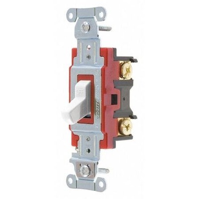 Bryant 4901Bw Wall Switch,20A,White,1-Pole Type,Toggle