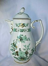 Cafetière en porcelaine allemande Schumann Arzberg vert et or