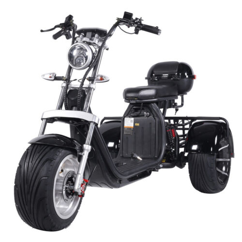 Black 18" Adult Electric Tricycle 3 Wheel Bike Cruiser Electric scooter Fat Tyre - Picture 25 of 25