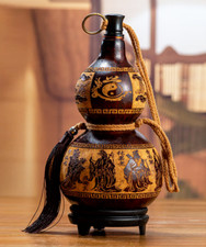 5.9-Inch Natural Carved Gourd Portable Water Glass Wine Gourd Household Gifts -