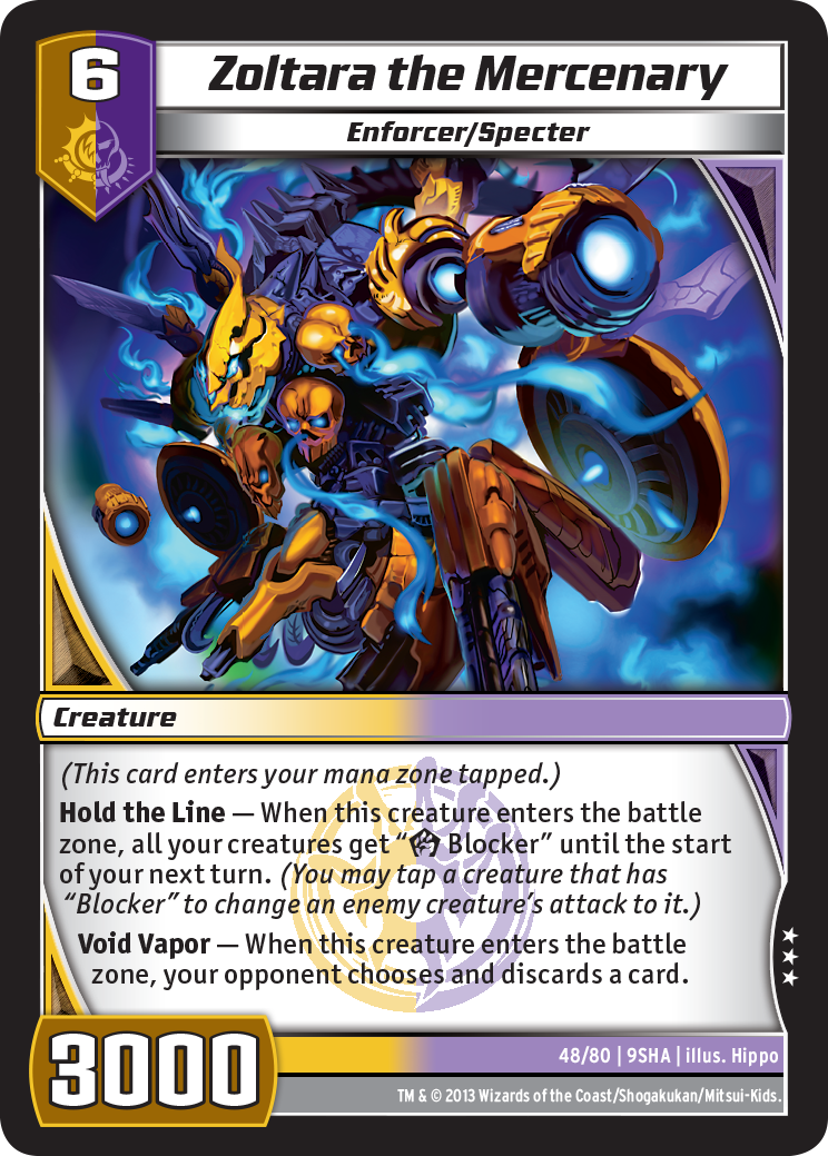 Kaijudo X3 ZOLTARA THE MERCENARY Rare #48/80 9SHA (Playset