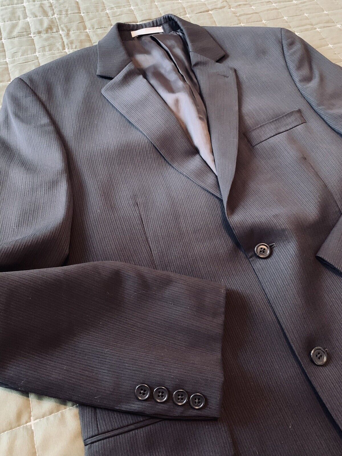 Michael Kors Mens Classic Fit Wool Sport Coat Black Suit Jacket Blazer 42 L