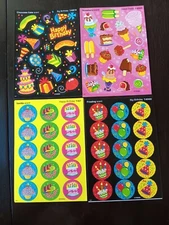 SCRATCH N SNIFF *YOU CHOOSE* STICKER SHEET - HAPPY BIRTHDAY - PARTY - TREATS
