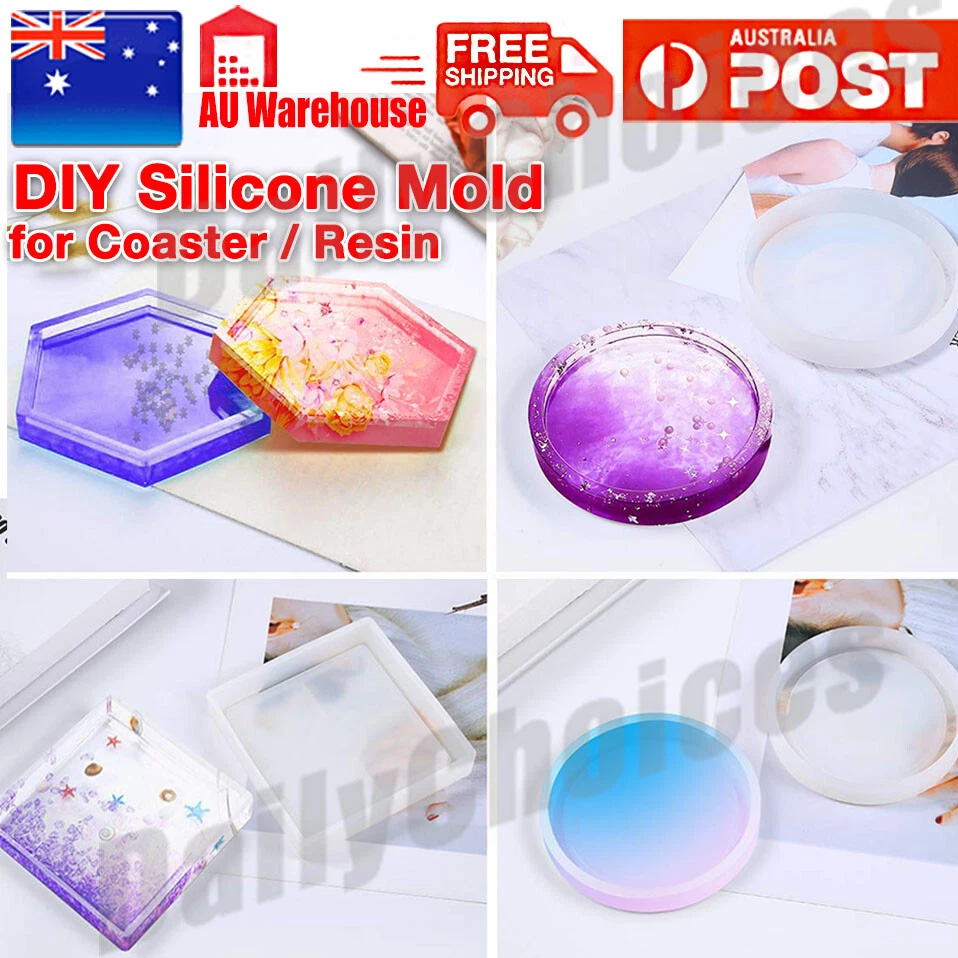 Coaster Resin Casting Mold Silicone Jewelry Agate Making DIY Tray