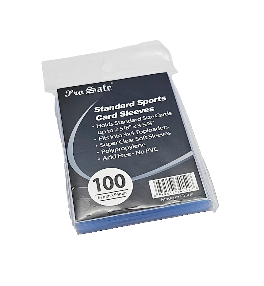 (100Pack) ProSafe Standard Sports Card Sleeves Fits Toploaders
