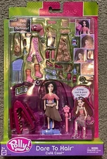 2003 Fashion Polly Pocket Dare To Hair Cafe Cool + Accessories Rare 12” Box Misp