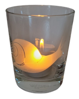 "Teelicht Glas Windlicht \"Schnecke\" GeäTzt Deko Handmade, Muttertag Trinkglas"