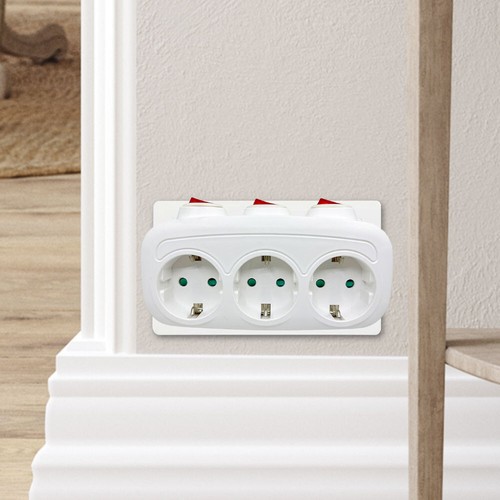 3 Horizontal Socket Power Adapter Power Converter Socket for Living Room Bedroom - Bild 11 von 12