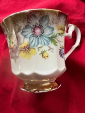 Elizabethan  Footed Cup  Floral / England