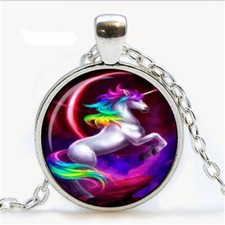 Rainbow Unicorn Horse necklace with a Gift Box