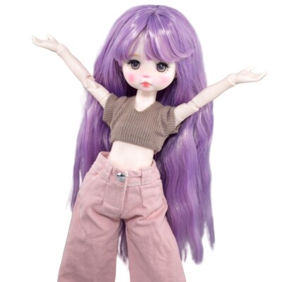 30cm Cute Doll Toy Wigs Clothes Shoes Removable Face Makeup Lifelike Girl Gift