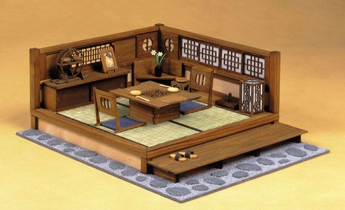 Miniature Craft Kit Tatami Tasogare Set Sousaku Rakuza Doll House MADE IN JAPAN - Picture 2 of 3