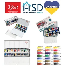 Rosa Gallery Watercolour Paint Set Metal Tin Whole Full Pans Artist Watercolors