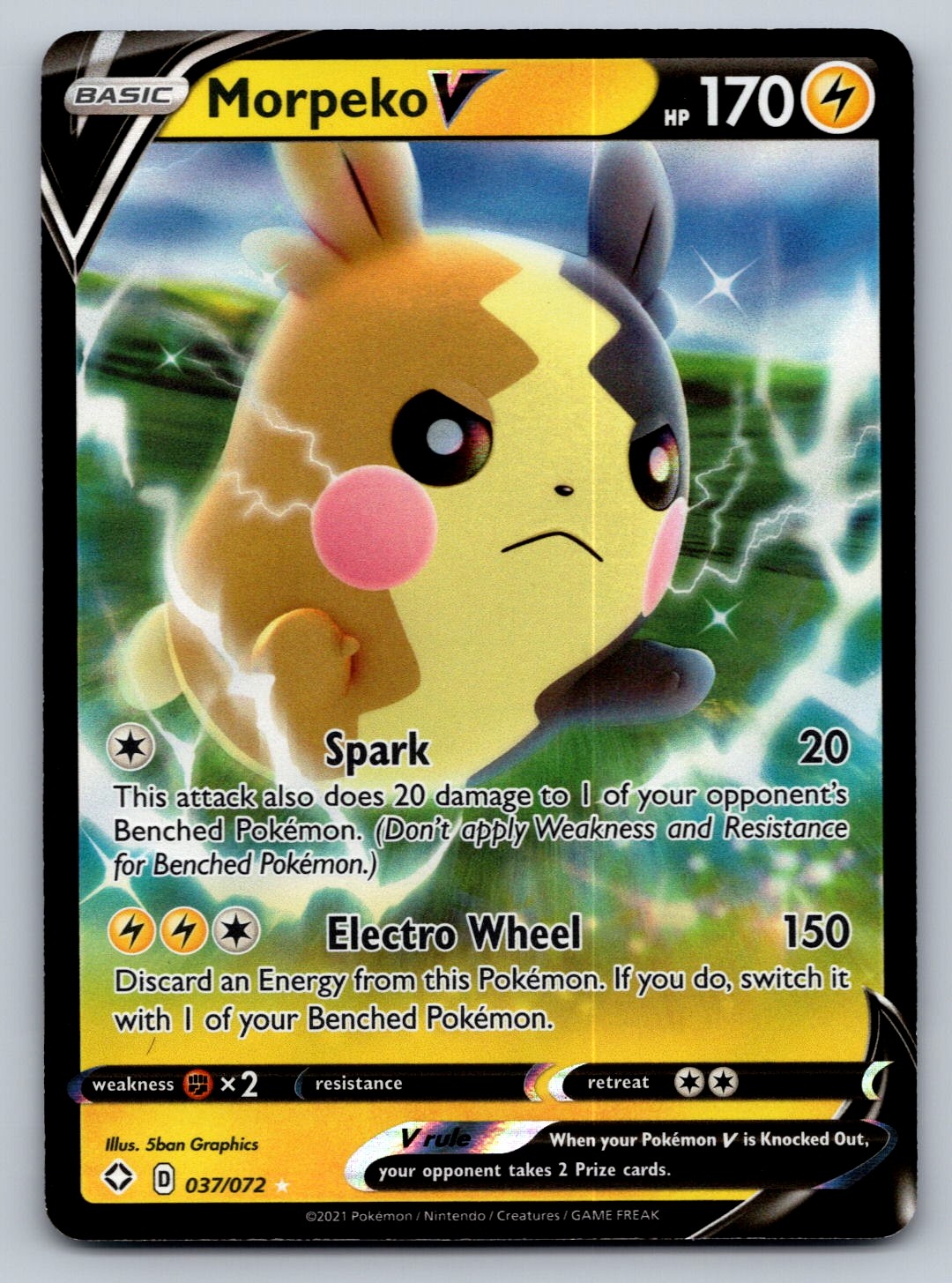 Pokemon Morpeko V Ultra Rare SWSH01: Sword & Shield Base Set 079/202 NM