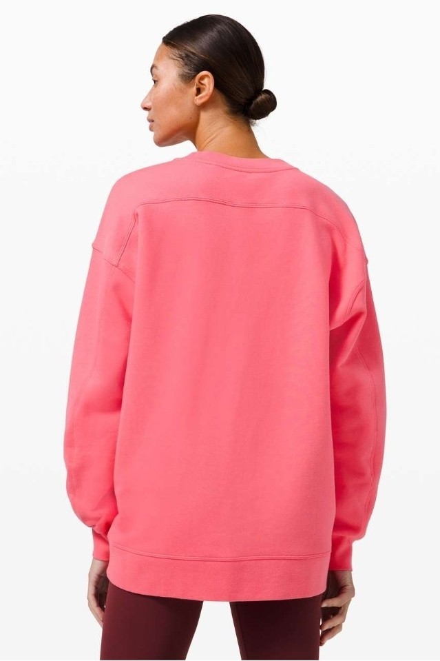 Lululemon Sweatshirt Perfectly Oversized Crew Pink, Size 4 Large. rrp £88. image 4