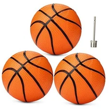  3 Packs 7 Inch Mini Inflatable Basketballs Plastic Replacement Basketballs 