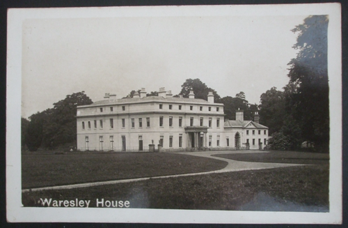 Old Cambridgeshire RPPC RP postcard WARESLEY HOUSE HUNTINGDON Cambs Real Photo