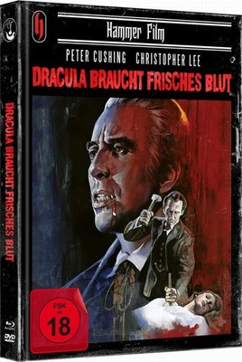 ''DRACULA BRAUCHT FRISCHES BLUT'' - Christopher Lee - BLU RAY Mediabook Cover B