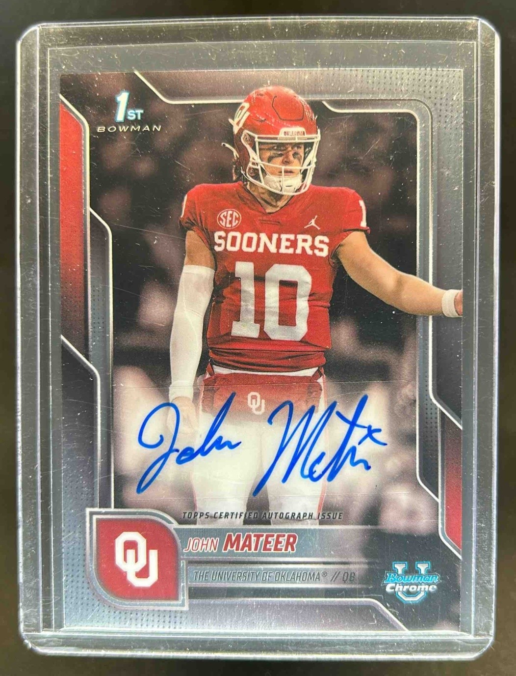 2025 Bowman Chrome U John Mateer Auto 1st #BCA-JM Sooners