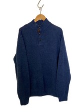 CHAPS RALPH LAUREN Knit Sweater (Thick), Large, Cotton, NVY, Solid Color, Half-Z