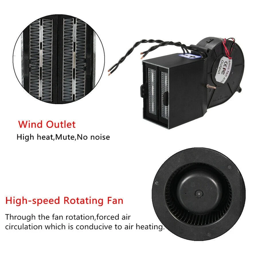 12V 300W 500W Auto Car Adjustable Electrical Heating Heater Fan Window Defroster Foto 4 de 4