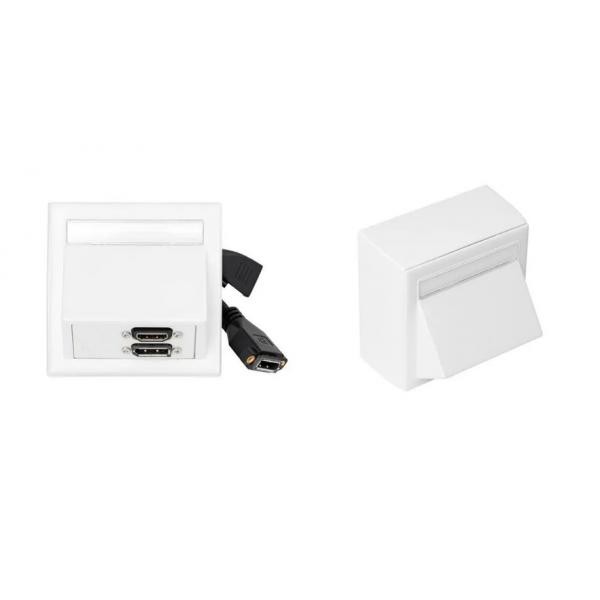 Vivolink WI221292 presa energia HDMI + DisplayPort + 3.5mm Bianco (Wall box HDMI