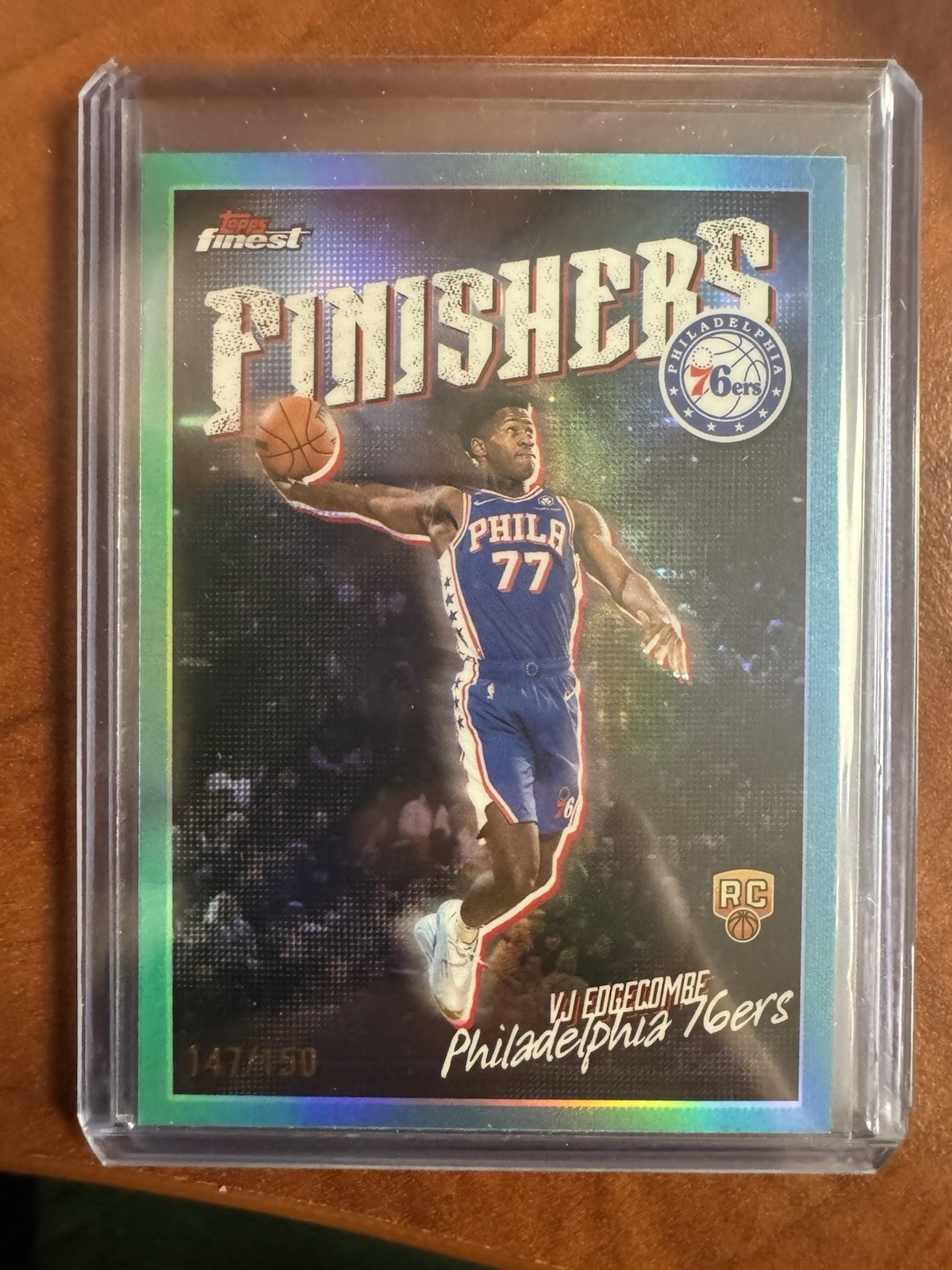 2025-26 Topps Finest Sky Blue Rookie Finishers VJ Edgecombe /150