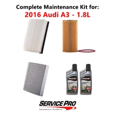 2016 Audi A3 1.8L Complete Air, Oil & Cabin Filter Kit (0W-30)