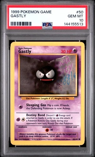 1999 POKEMON BASE SET UNLIMITED #50 GASTLY PSA 10