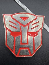 Transformers Autobot Belt Buckle 2011 Hasbro Silver Tone Red Collectible