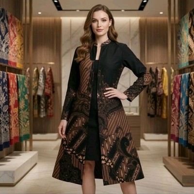 Outer batik clara model cardigan elegant
