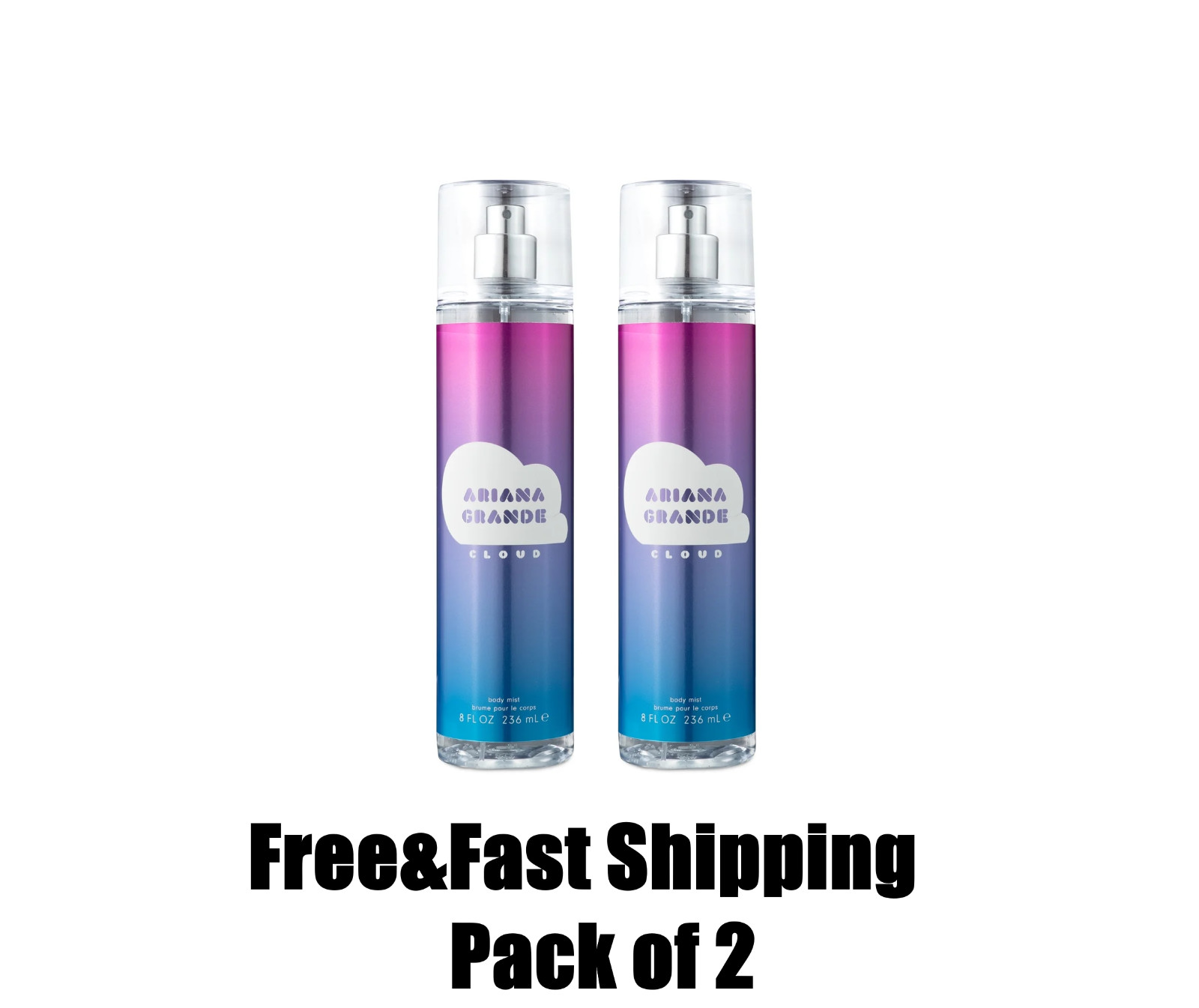 Cloud by Ariana Grande 8.0 oz (236ml) Body Mist for Women, Floral Scent 2 Pack