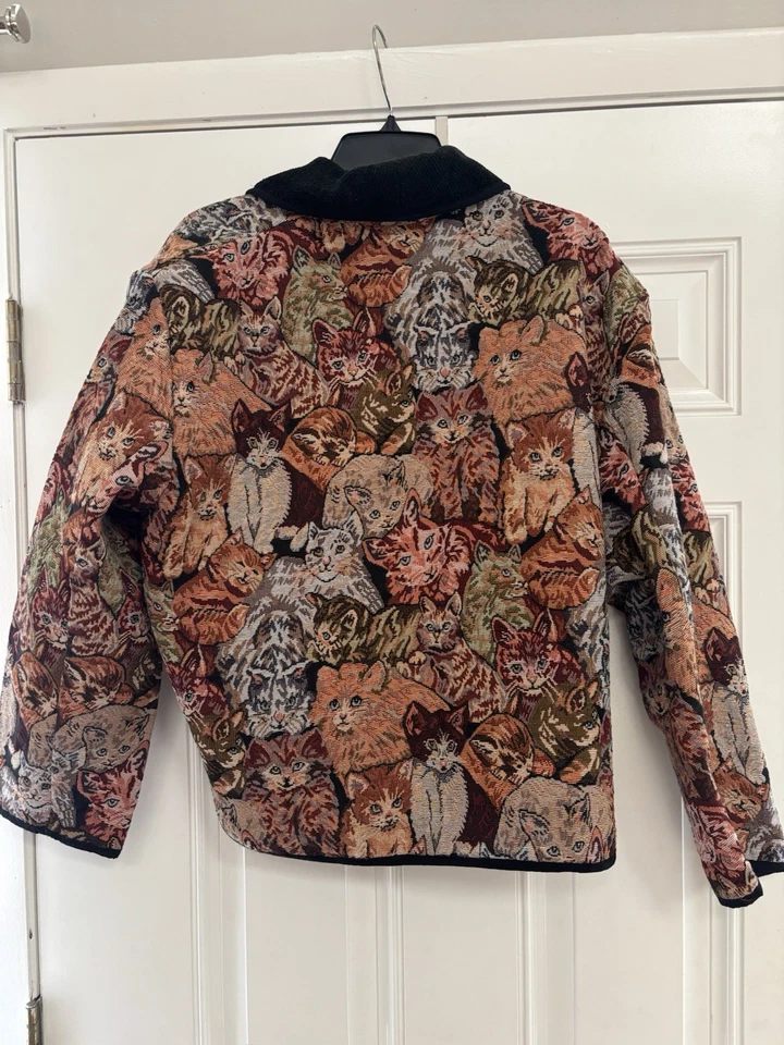 Blazer tapiz vintage nuevo identidad gato talla XXL gatito gatito caprichoso plus Foto 4 de 4