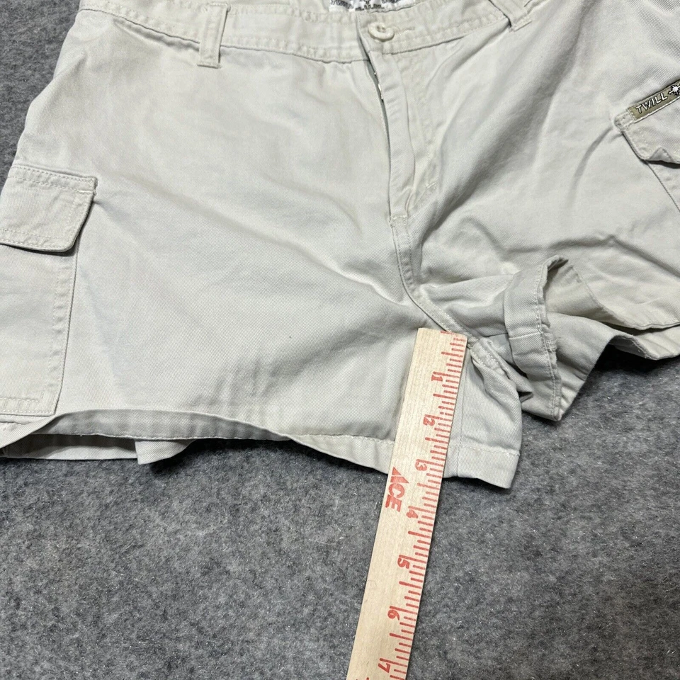 Pantalones Cortos Carga Corte B.U.M Equipment Para Mujer Talla 11/12 Blanco Lavado Claro Foto 4 de 4