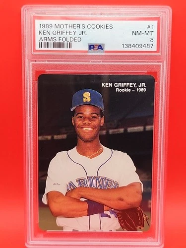 1989 Mother's Cookies Ken Griffey Jr. - Ken Griffey Jr #1 (RC) PSA 8