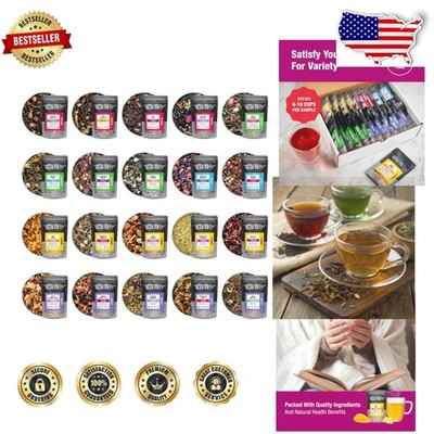 Elite Tea Variety Pack Discovery Sampler 20  Loose Leaf Pouches GMO-Free