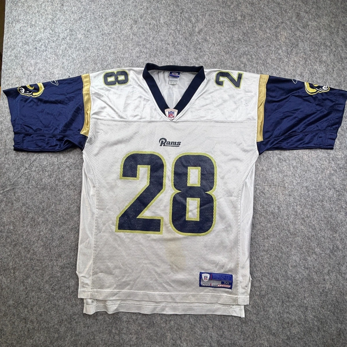 T-shirt Vintage St. Louis Rams – Marshall Faulk – NFL – Taille M – Gris