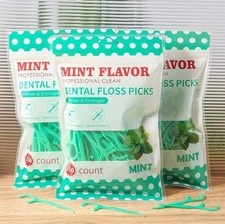 150x Mint Dental Floss Picks Toothpicks Fresh Breath Oral Care Clean Teeth | 20%
