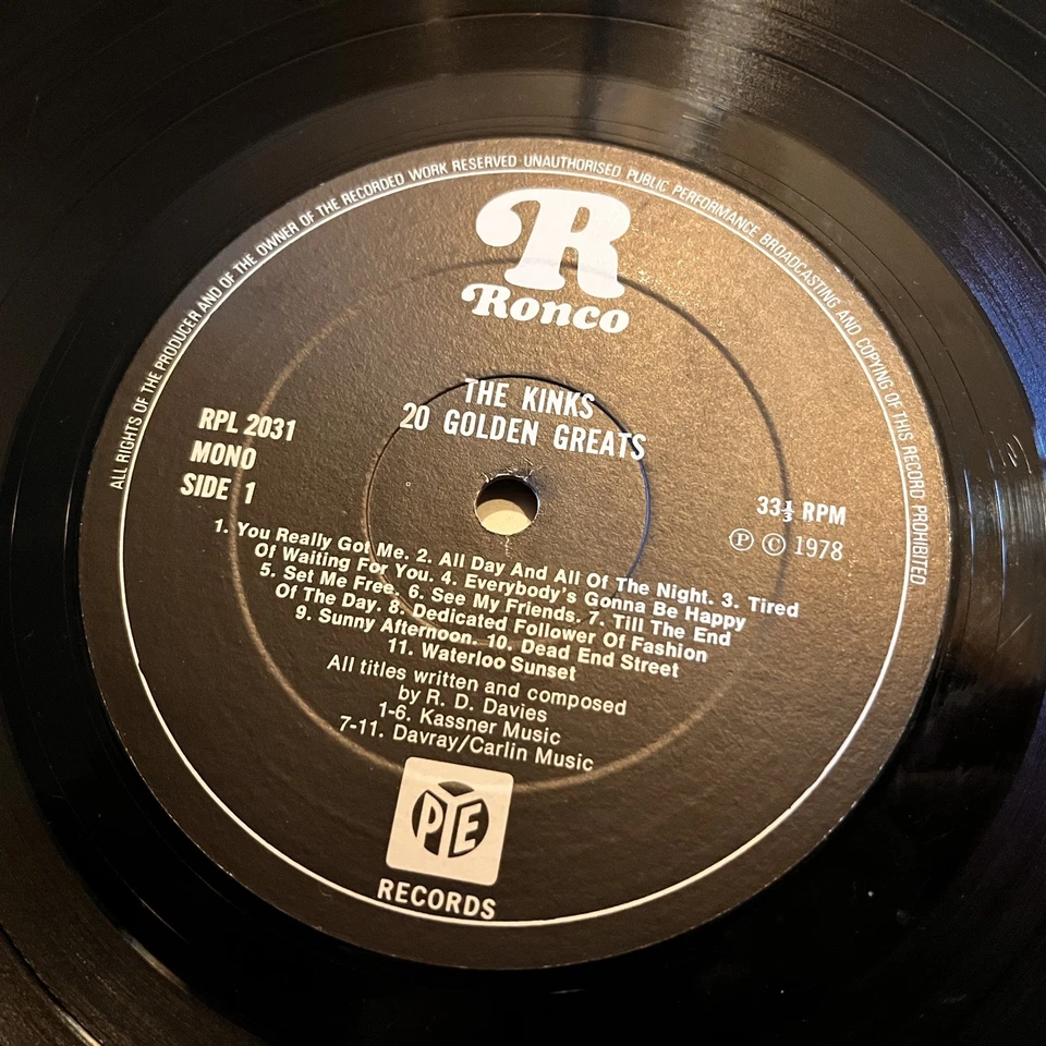 [ROCK/POP]~EXC LP~The KINKS~20 Golden Greats!~[1978~PYE~Issue]~UK IMPORT~ - Image 4 of 4