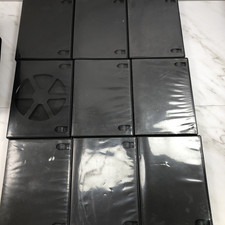 Lot 17 Empty Standard Black 2 Disc DVD Replacement 14mm Case - Double Disc  