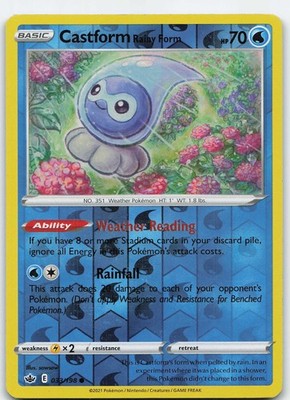 Castform Rainy Form 033/198 SWSH06 Chilling Reign Common Reverse Holo MP Pokémon