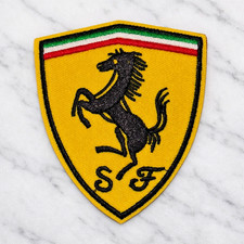 FERRARI AUTOMOTIVE SUPERCAR EMBROIDERED IRON ON PATCH 3"X3.5" FREE SHIPPING